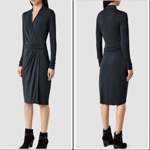 🛍 AllSaints Nova Dress Dark Charcoal, NWT, US 0